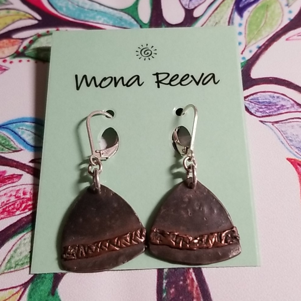 Handcrafted Steel with Copper Earrings